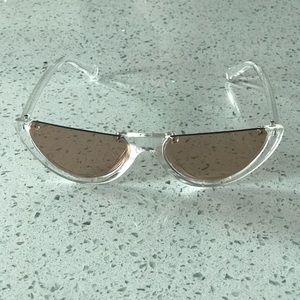 Half Frame Rimless Cat Eye Sunglasses